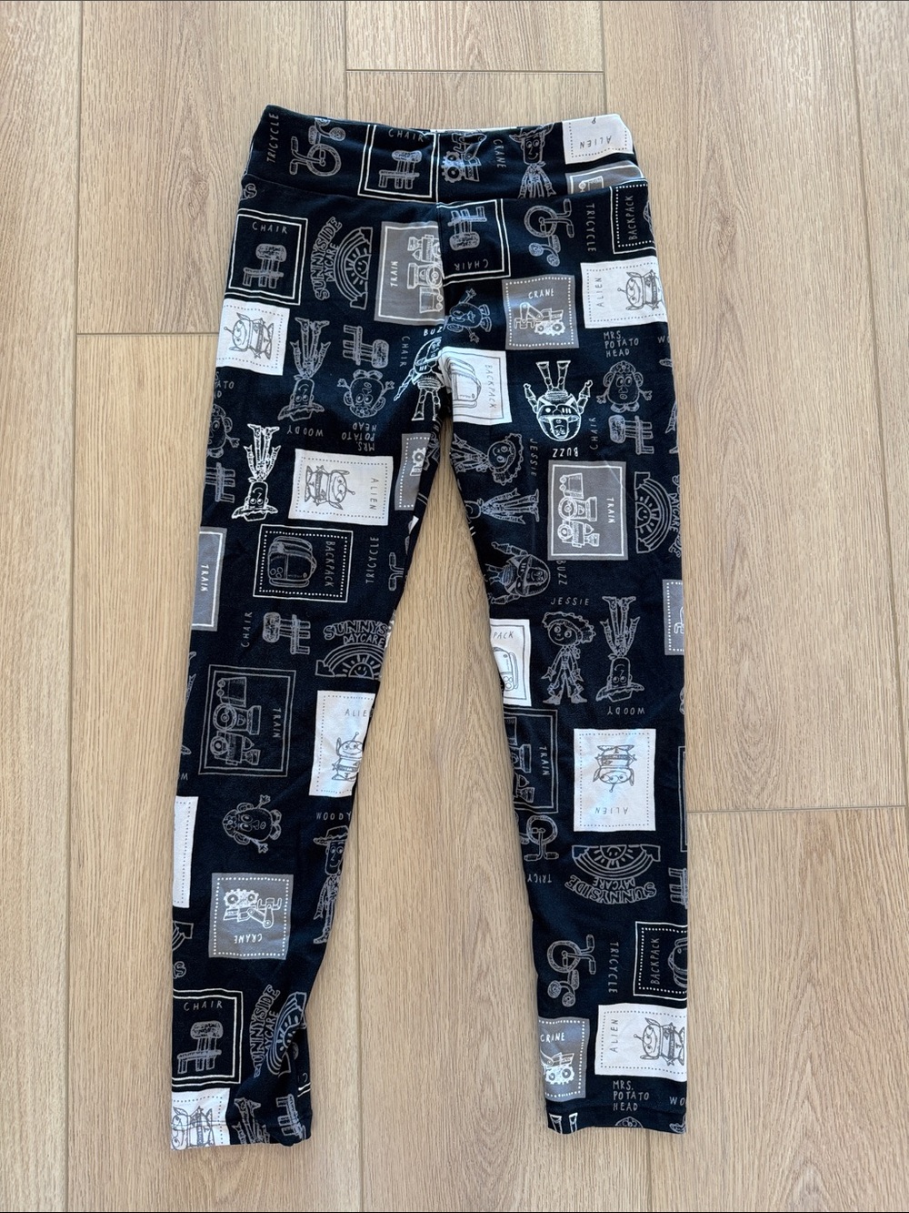 LuLaRoe Black and White Graphic Print Leggings Toy Story